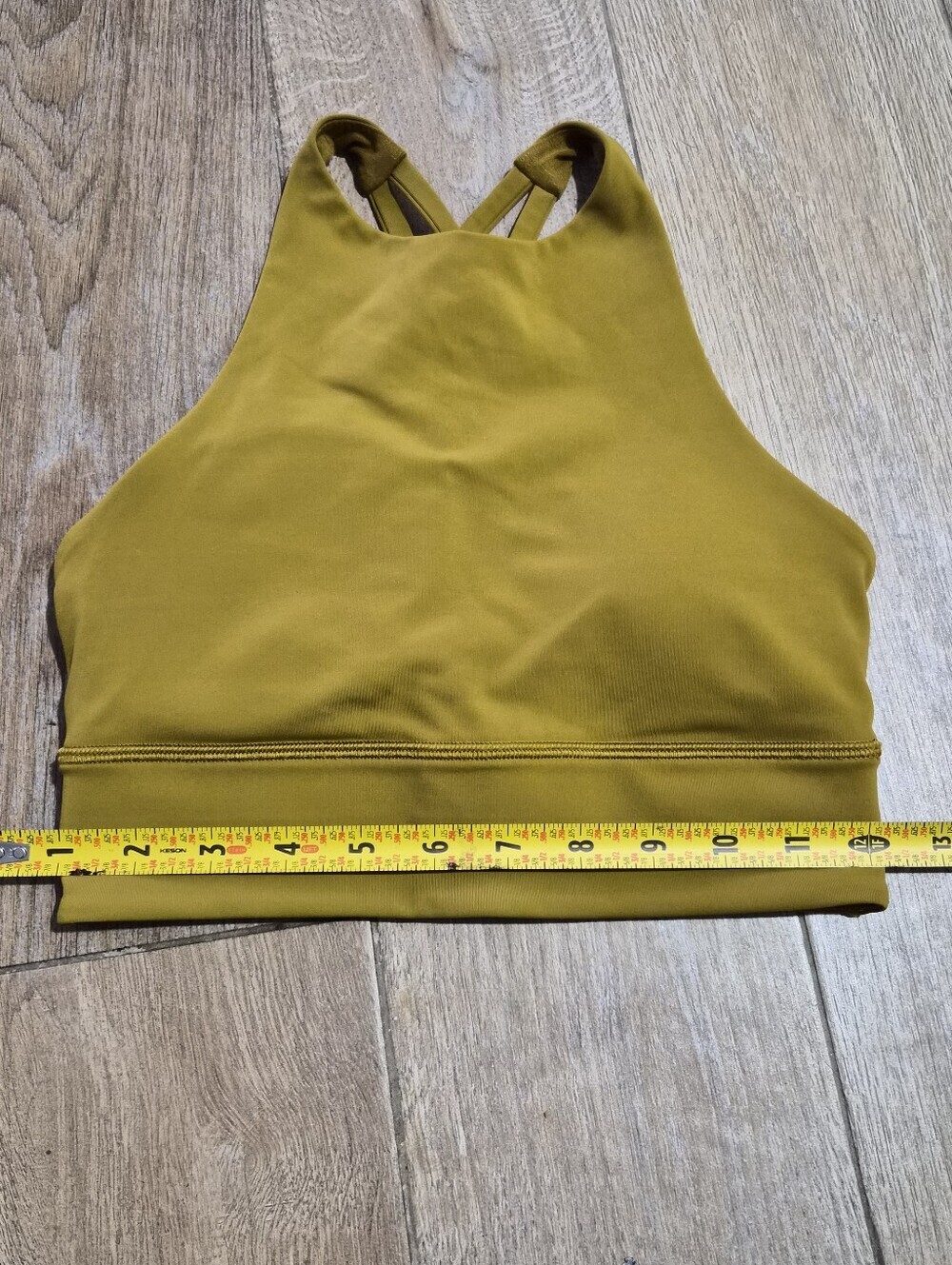 Lululemon Energy High Neck Longline Mustard Yellow Bra Size 4 - Picture 4 of 8